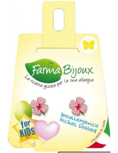 FARMA BIJOUX Σκουλαρίκια Υποαλλεργικά σχήμα Λουλούδι, χρώμα ΡΟΖ ΣΜΑΛΤΟ
