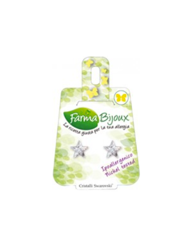 FARMA BIJOUX Σκουλαρίκια Υποαλλεργικά με κρύσταλλο Swarovski® , σχήμα αστέρι , χρώμα Silver
