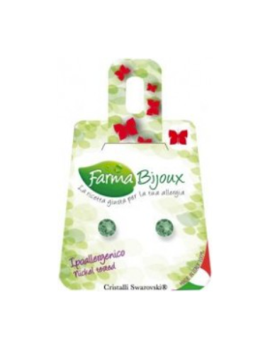 FARMA BIJOUX Σκουλαρίκια Υποαλλεργικά με κρύσταλλο Swarovski®, διαμέτρου , χρώμα ACQUAMARINA