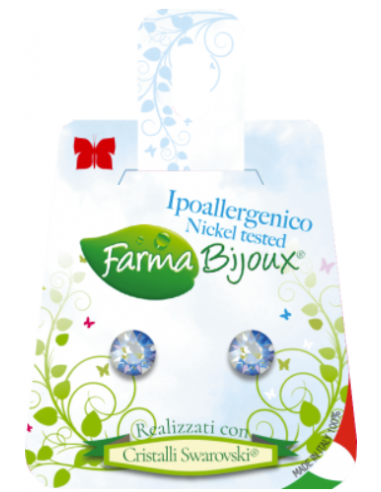 FARMA BIJOUX Σκουλαρίκια Υποαλλεργικά Xirius Cristalli Swarovski® – light sapphire shimmer