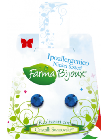 FARMA BIJOUX Σκουλαρίκια Υποαλλεργικά Xirius Cristalli Swarovski® color Majestic blue