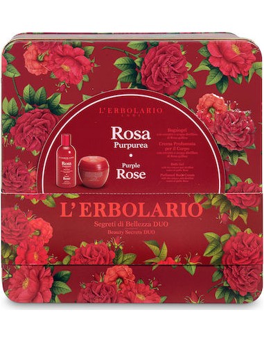 L' Erbolario Purple Rose Limited Edition Σετ Καθαρισμού με Αφρόλουτρο και Κρέμα Σώματος