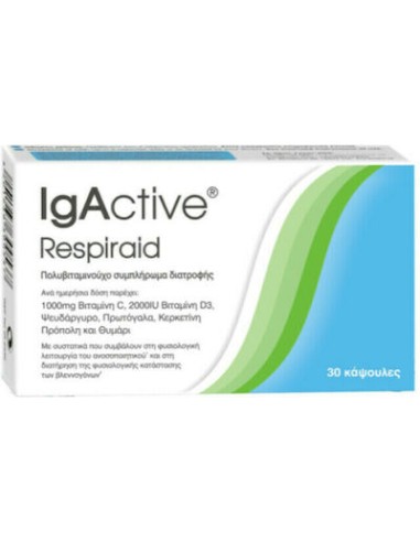 IgActive Respiraid Συμπλήρωμα για την Ενίσχυση του Ανοσοποιητικού 30 κάψουλες
