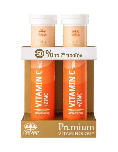 Kaiser 1889 Premium Vitaminology Vitamin C & Zinc 1000mg 2x20 αναβράζοντα δισκία