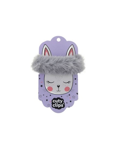 Fluffy Bunny No 2 Παιδικό Λαστιχάκι Scrunchy σε Γκρι Χρώμα 1τμχ