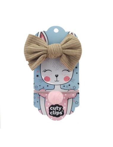Cuty Clips Boss Bunny Παιδική Κορδέλα & Λαστιχάκι Μαλλιών No1 – Μόκα