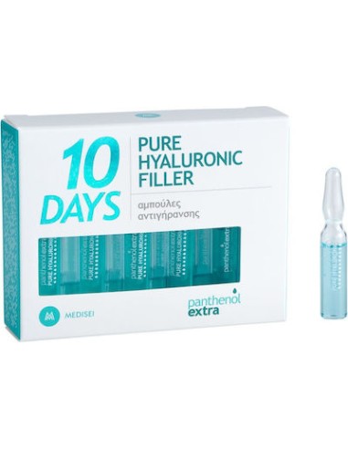 Medisei Panthenol Extra 10 Days Pure Hyaluronic Filler Αντιγηραντικό Serum Προσώπου με Υαλουρονικό Οξύ 10x2ml