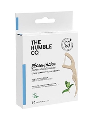 The Humble Co. Floss Picks Οδοντικό Νήμα με Γεύση Μέντα και Λαβή 50τμχ