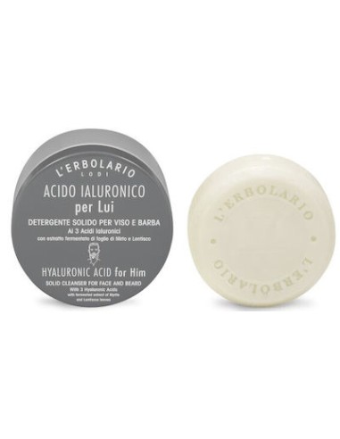 L'ERBOLARIO LODI HYALURONIC ACID FOR HIM SOLID CLEANSER FOR FACE AND BEARD