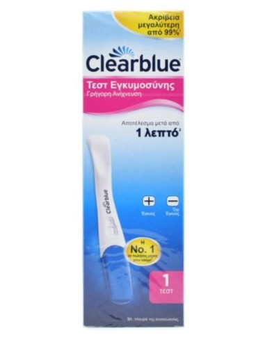 Clearblue Τεστ Εγκυμοσύνης Γρήγορη Ανίχνευση 1 τμχ