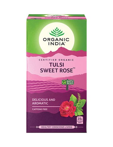 Organic India Τσάι 25 Φακελάκια με Άρωμα Sweet Rose