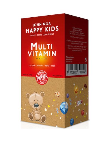 John Noa Happy Kids MultiVitamin Βιταμίνη Multiflavoured 90 ζελεδάκια