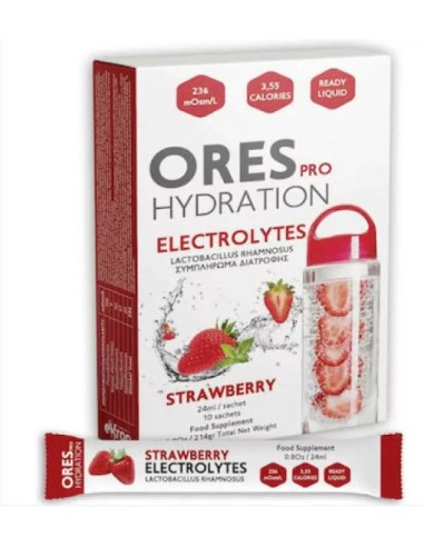 EIFRON ORES PRO Hydration Electrolytes Strawberry Ηλεκτρολύτες με Γεύση Φράουλα 10 Φακελίσκοι