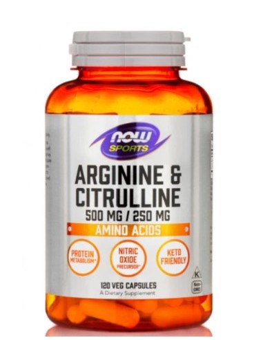 Now Foods Arginine & Citrulline 500/250mg 120 κάψουλες