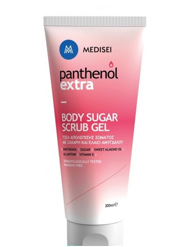 Panthenol Extra Body Sugar Scrub Gel Τζελ Απολέπισης Σώματος με Ζάχαρη & Έλαιο Αμυγδάλου, 200ml