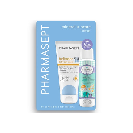 Pharmasept Promo Pack Heliodor Βaby Sun Cream SPF50 100ml & Δώρο Mild Bath Απαλό Βρεφικό Αφρόλουτρο 100ml