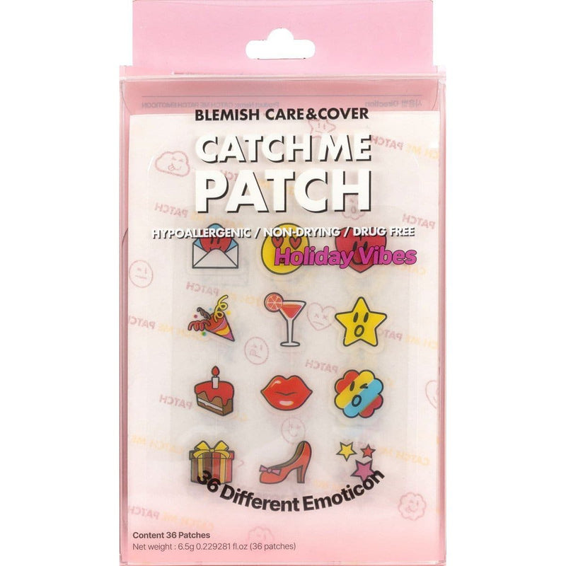 Catch Me Patch Holiday Vibes Emoticon Design 36pcs - Hydrogel Patches for Scar Covering