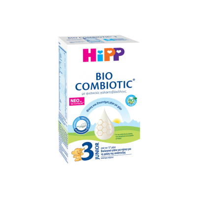 HIPP Bio Combiotic No3 Βιολογικό Γάλα σε Σκόνη με Metafolin από τον 12ο Μήνα 600gr