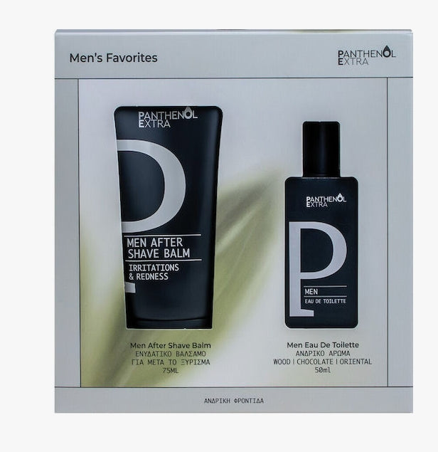 Panthenol Extra Promo Men's Favourite After Shave Balm, 75ml & Άρωμα Wood-Chocolate-Oriental, 50ml, 1σετ
