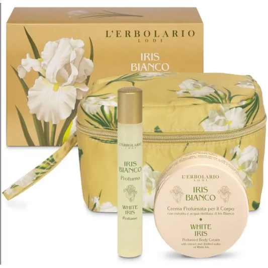 L' Erbolario Iris Bianco Mini Beauty Case Travel Petal Αρωμα 15ml & Κρέμα Σώματος 75ml