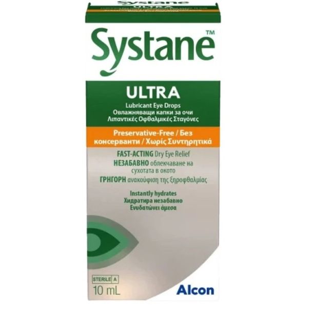 Alcon Systane Ultra овлажняващи капки за очи без консерванти, 10 мл