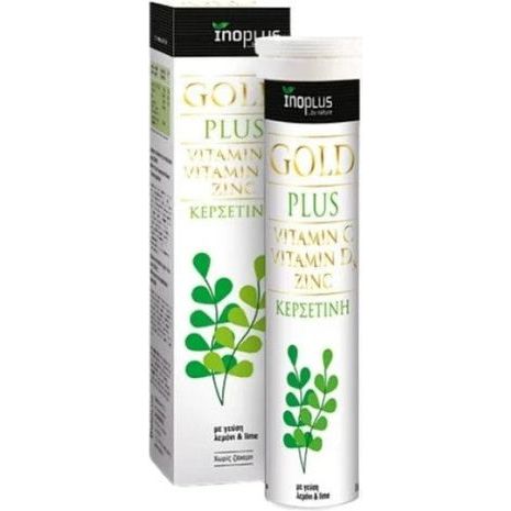 Ino Plus Plus Vit C, Vit D3 & Zinc Βιταμίνη για Ανοσοποιητικό Lemon Lime 20 αναβράζοντα δισκία
