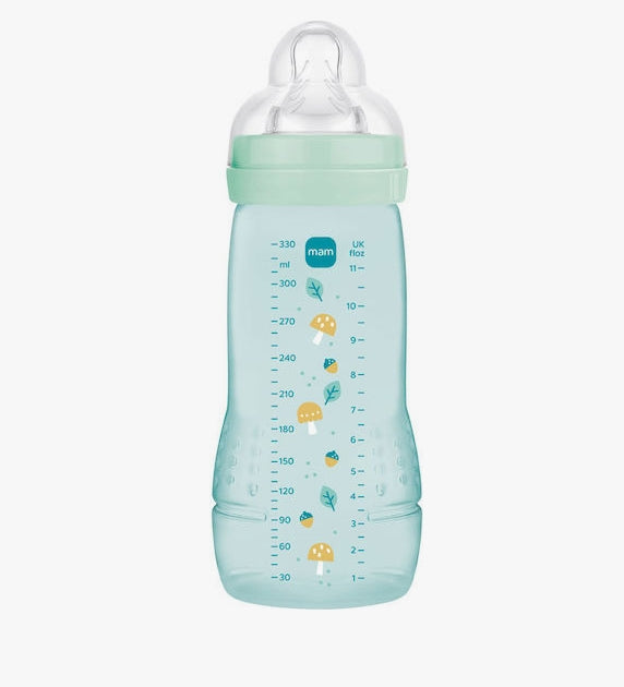 Mam Πλαστικό Μπιμπερό Easy Active Κατά των Κολικών με Θηλή Σιλικόνης για 4+ μηνών Μπλε Σιέλ 330ml
