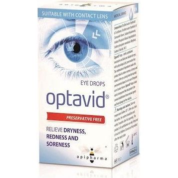 Optavid Οφθαλμικές Σταγόνες με Υαλουρονικό Οξύ για Ξηροφθαλμία 10ml