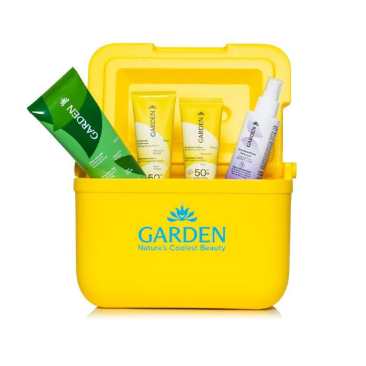 Garden Sun Safe Cooler Promo Pack με Aloe Vera Gel για πρόσωπο και σώμα 200ml & Αντηλιακό Γαλάκτωμα για πρόσωπο και σώμα SPF50 75ml & Αντηλιακή Κρέμα Προσώπου SPF50 25ml & Εντομοαπωθητικό Γαλάκτωμα Icaridin 20% 100ml & Δώρο Ψυγειάκι