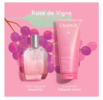 Caudalie Set Rose de Vigne Fresh Fragrance 50ml & Rose de Vigne Shower Gel 200ml