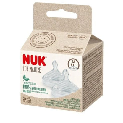 Nuk For Nature Silicone Teat Medium Flow 2pcs