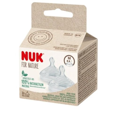 NUK For Nature Θηλή Σιλικόνης Μεσαίας Οπής, 2τμχ