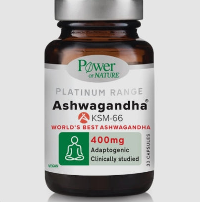 Power of Nature Platinum Range Ashwagandha KSM-66 400mg, 30caps