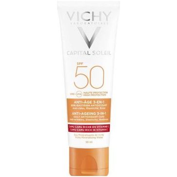 Vichy Capital Soleil Anti-Age 3 in 1 Αδιάβροχη Αντηλιακή Κρέμα Προσώπου SPF50 50ml