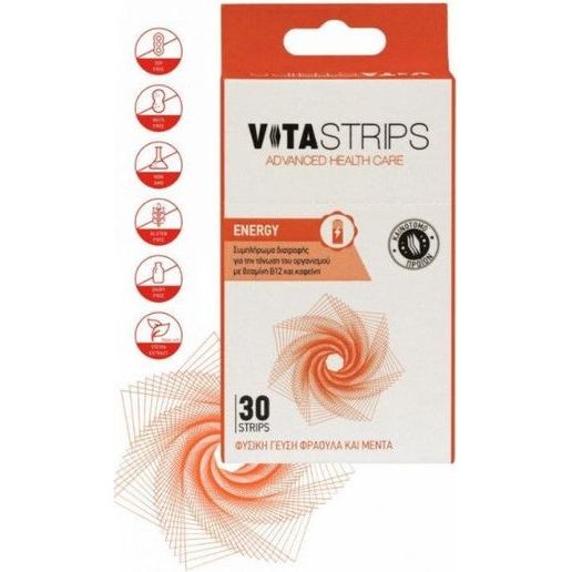 Vitastrips Energy Συμπλήρωμα Διατροφής για Τόνωση και Ενέργεια, 30τμχ