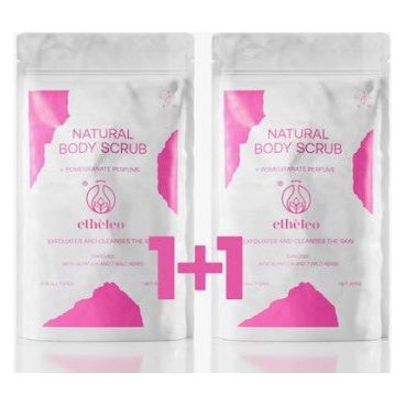 Etheleo Natural Body Scrub Pomegranate 300g 1+1 Δώρο