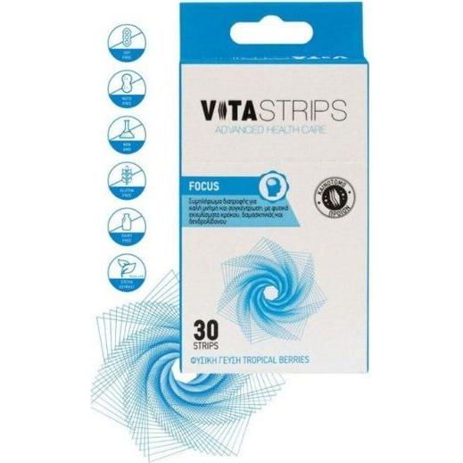 Vitastrips Focus Συμπλήρωμα Διατροφής για Καλή Μνήμη και Συγκέντρωση, 30τμχ