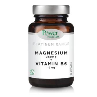 Power of Nature Magnesium 350mg + Vitamin B6 12mg Συμπλήρωμα Διατροφής για την Καλή Λειτουργία του Νευρικού Συστήματος 30 Κάψουλες