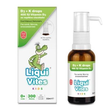 Vican Liqui Vites Kids D3 + K 400IU Drops Παιδικό Συμπλήρωμα σε Σταγόνες 30ml