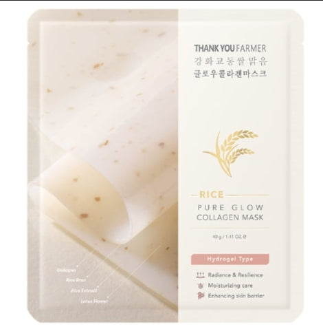 Thank You Farmer Rice Pure Glow Collagen Mask Μάσκα Προσώπου για Λάμψη & Ενυδάτωση, 1τεμ
