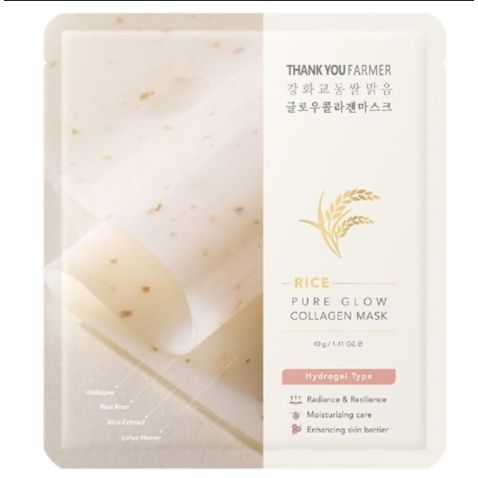 Thank You Farmer Rice Pure Glow Collagen Mask Μάσκα Προσώπου για Λάμψη & Ενυδάτωση, 1τεμ
