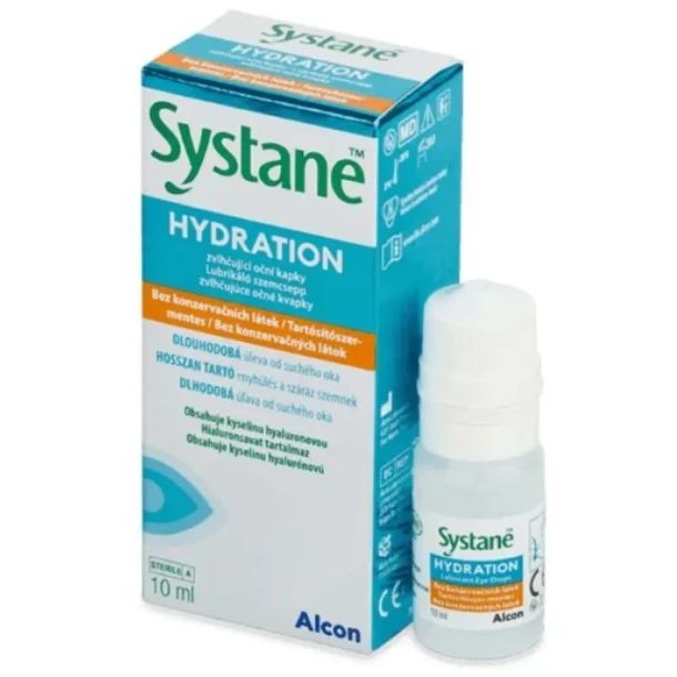 Alcon Systane Hydration капки за очи без консерванти с хиалуронова киселина, 10 мл