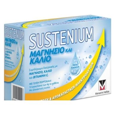 Sustenium Μαγνήσιο & Κάλιο για Ενυδάτωση σε περιόδους έντονης ζέστης & εφίδρωσης, με γεύση πορτοκάλι, 14 sachets