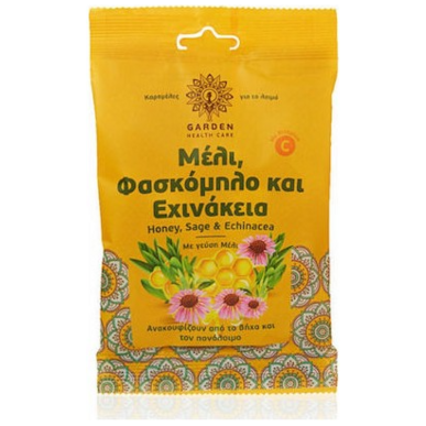 Garden Καραμέλες για το Λαιμό Μέλι, Φασκόμηλο & Εχινάκεια 60gr
