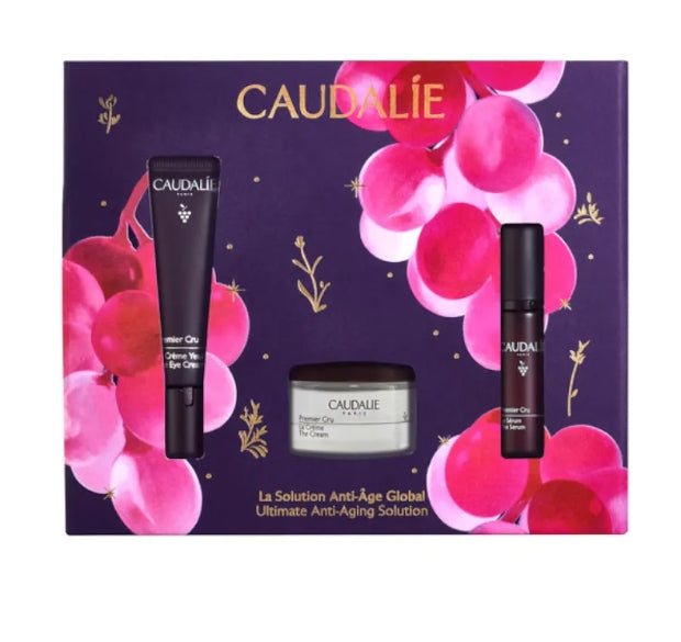 Caudalie Xmas Promo Ultimate Anti-Aging Solution με Premier Cru The Eye Cream Αντιγηραντική Κρέμα Ματιών,15ml & Δώρο Premier Cru The Serum Ορός Προσώπου, 10ml, & Premier Cru The Cream Αντιγηραντική Κρέμα Προσώπου, 15ml, 1σετ