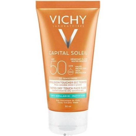 Vichy BB тониран матиращ флуид за лице Dry Touch водоустойчив слънцезащитен крем за лице SPF50 с нюанс 50 мл 
