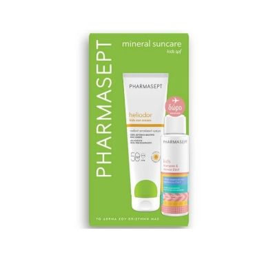 Pharmasept Promo Mineral Suncare Kids Heliodor Sun Cream SPF50 Παιδικό Αντιηλιακό, 150ml & Δώρο Kids Shampoo & Shower 2in1 Παιδικό Αφρόλουτρο & Σαμπουάν, 100ml, 1σετ