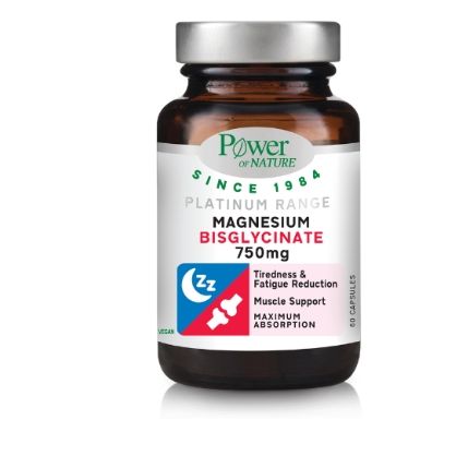 Power of Nature Platinum Range Magnesium Bisglycinate 750mg, 60caps