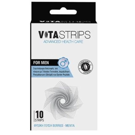 VitaStrips For Men Συμπλήρωμα Διατροφής για Άνδρες, Τόνωση του Οργανισμού με Γεύση Berries-Μέντα 10 Strips
