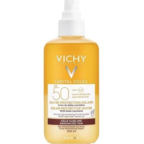 Vichy Capital Soleil Solar Protective Water Αδιάβροχη Αντηλιακή Λοσιόν για το Σώμα SPF50 σε Spray 200ml
